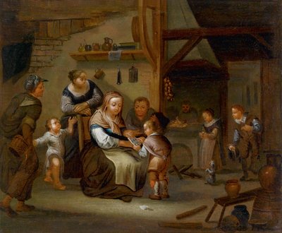 Deutsche Schule des 18. Jahrhunderts. Bäuerliches Interieur von Unbekannt Unbekannt